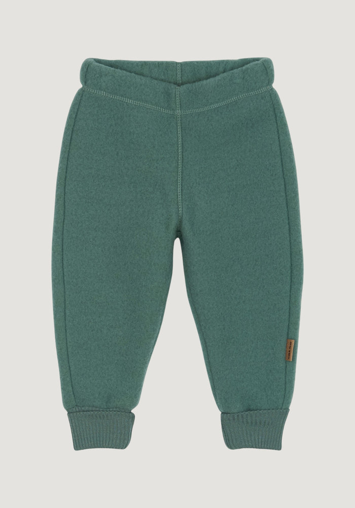 Pantaloni fleece din lână merinos - Balsam Green