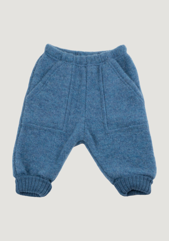 Pantaloni fleece din lână merinos - Blue 80