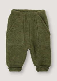 Pantaloni fleece din lână merinos - Dark Olive 80