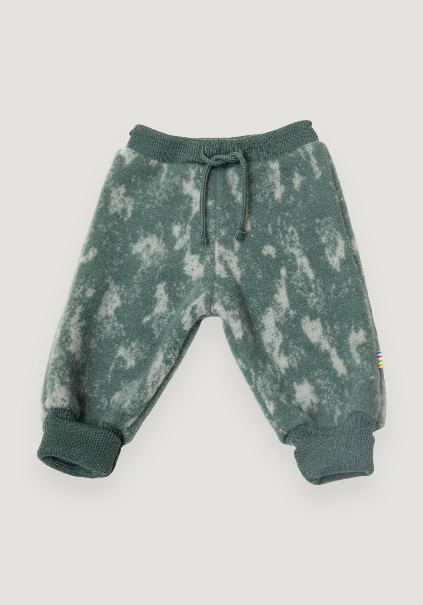 Pantaloni fleece din lână merinos - Graphic Camo Green 80