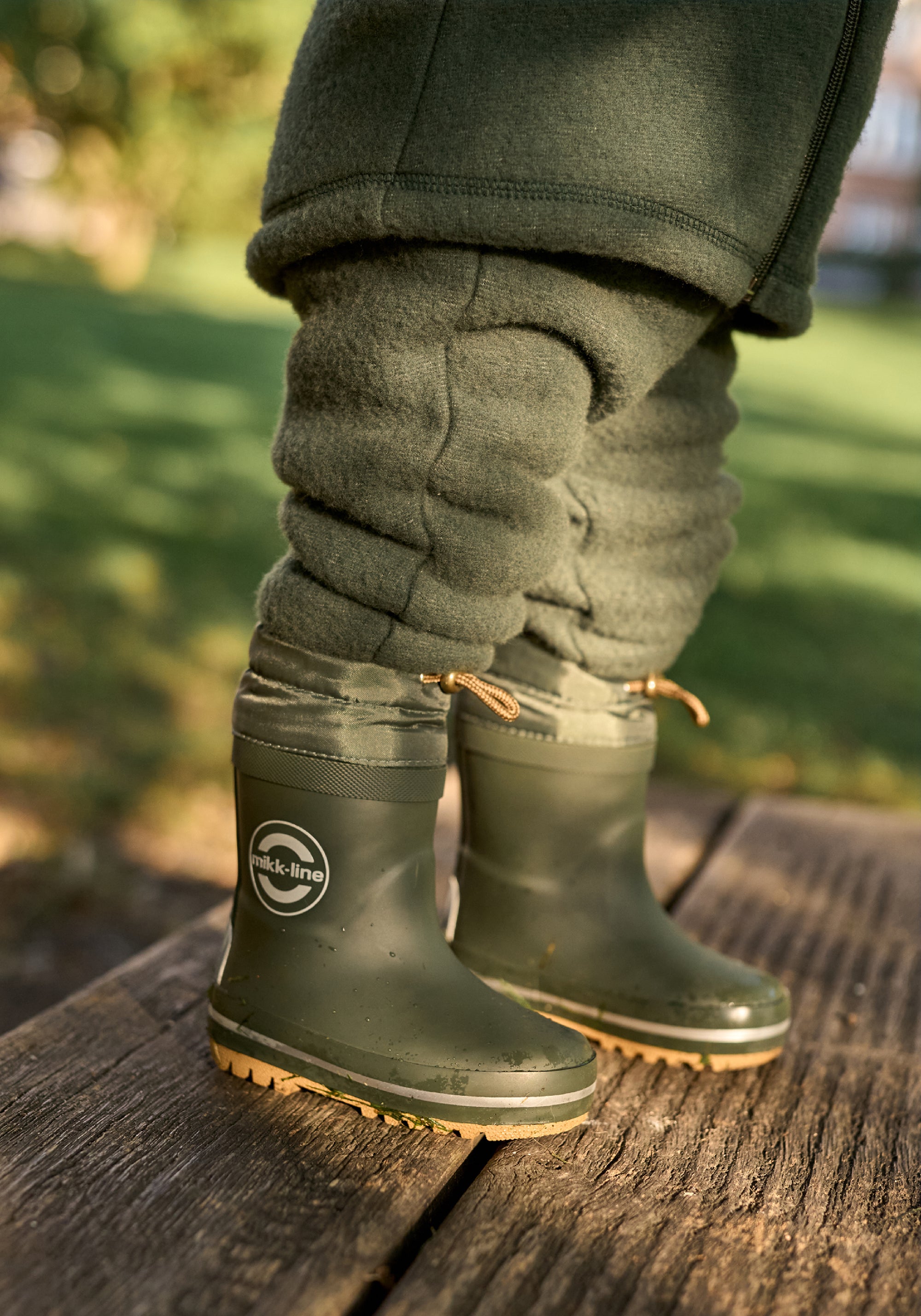 Pantaloni fleece din lână merinos - Kombu Green