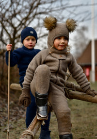 Pantaloni fleece din lână merinos - Melange Denver Mikk-line HipHip.ro