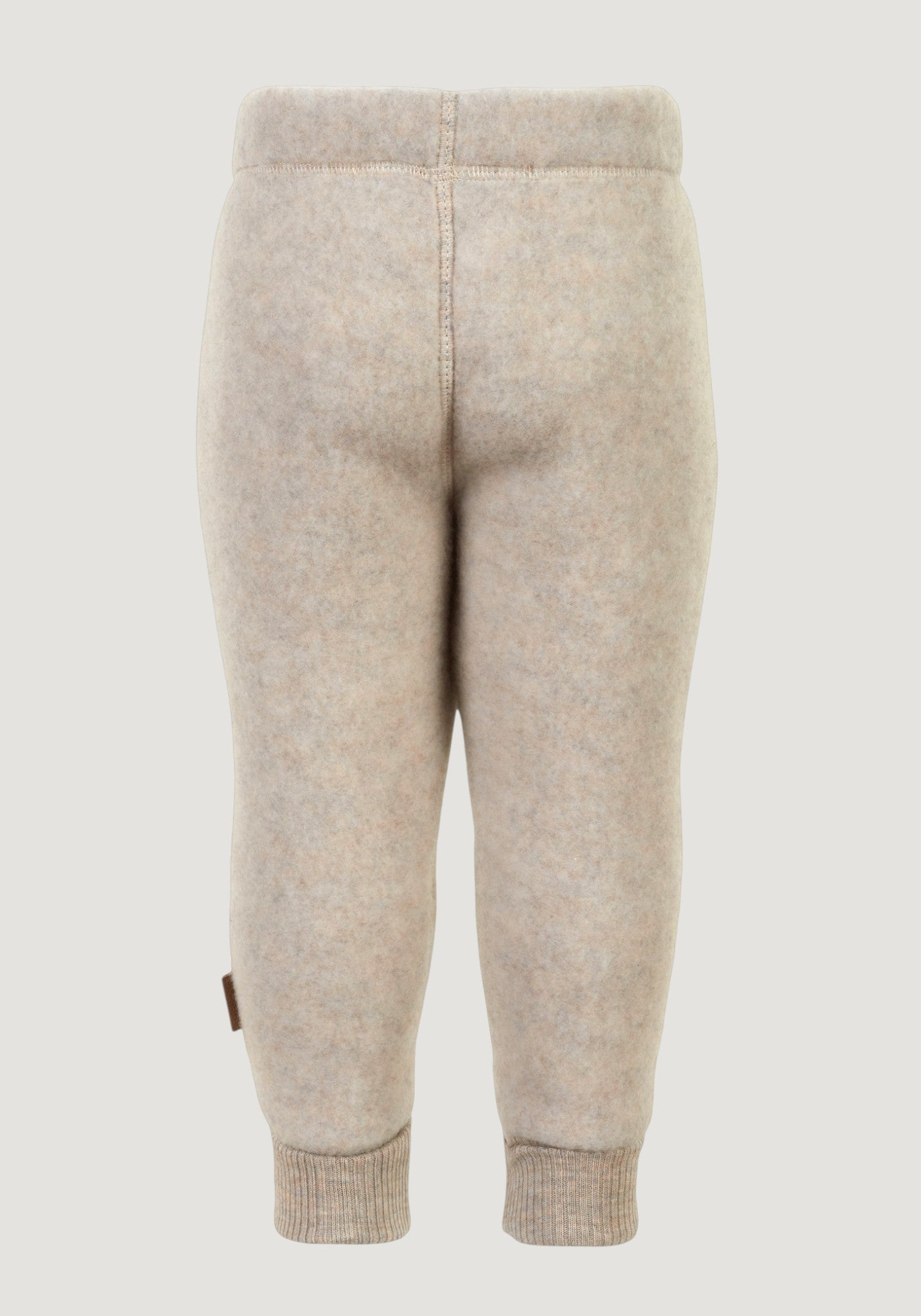 Pantaloni fleece din lână merinos - Melange White