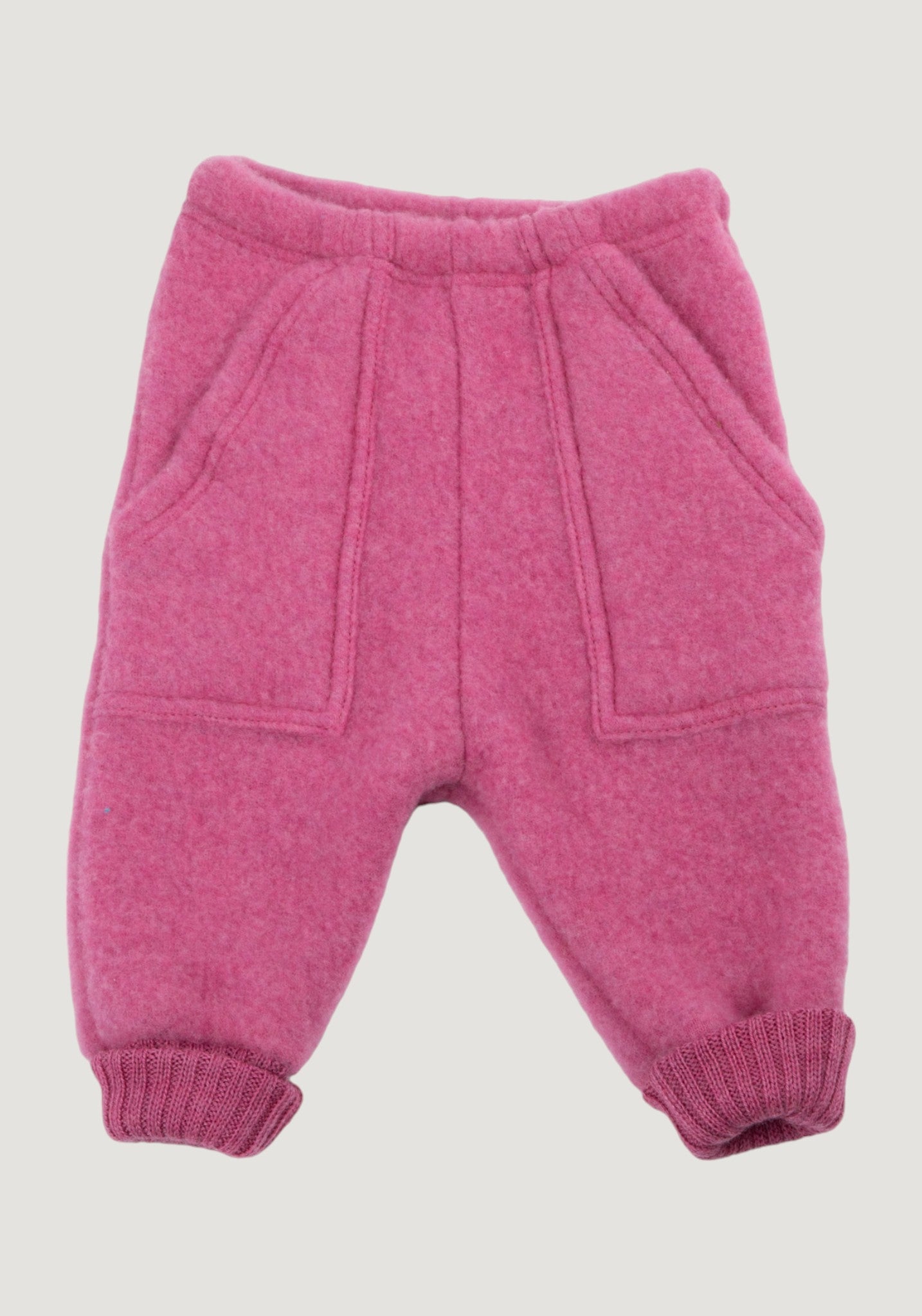 Pantaloni fleece din lână merinos - Pink 80