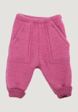 Pantaloni fleece din lână merinos - Pink 80