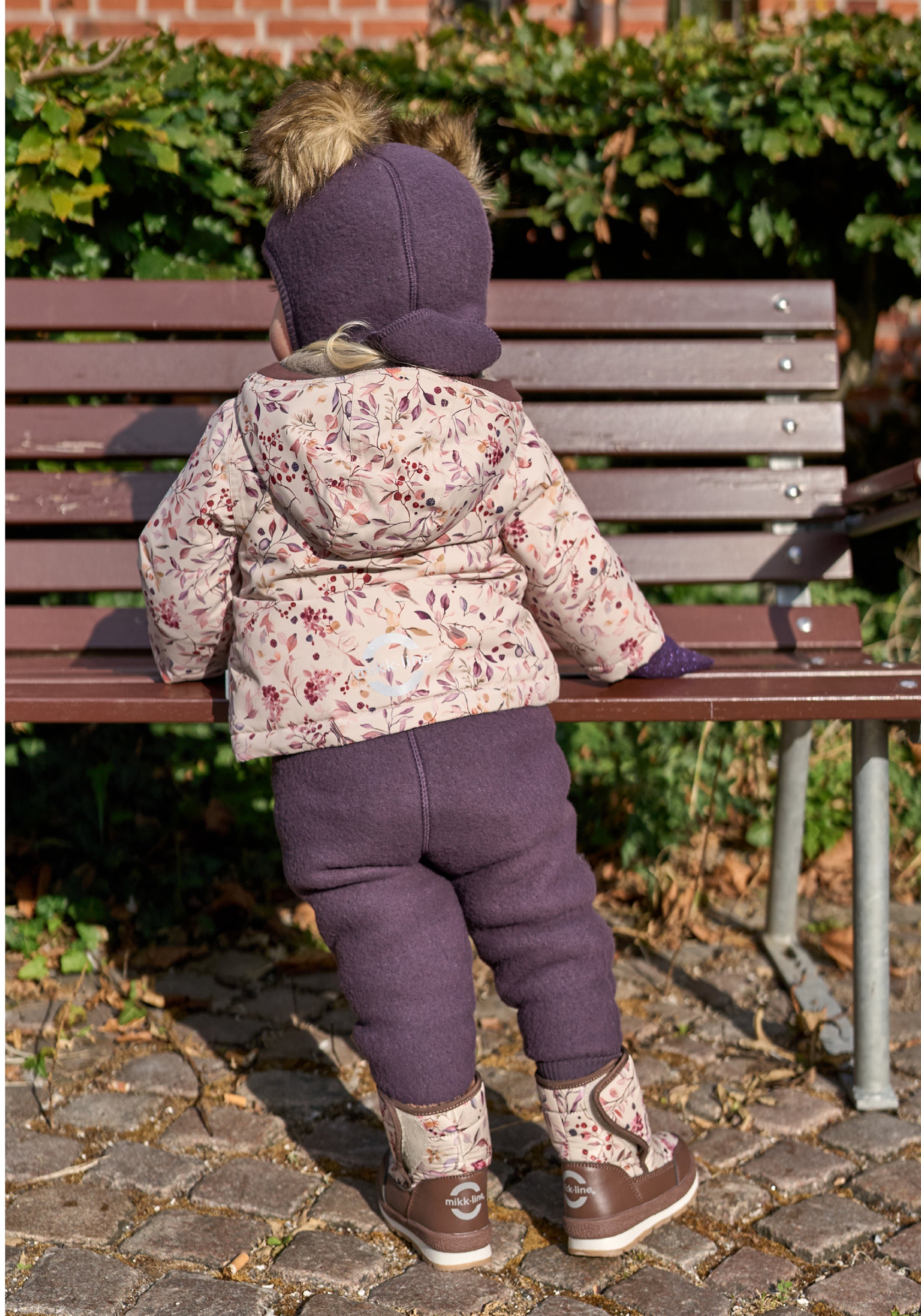 Pantaloni fleece din lână merinos - Plum Perfect