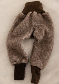 Pantaloni fleece din lână merinos și bumbac - Brown Cosilana HipHip.ro