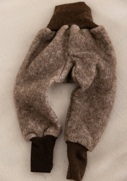 Pantaloni fleece din lână merinos și bumbac - Brown Cosilana HipHip.ro