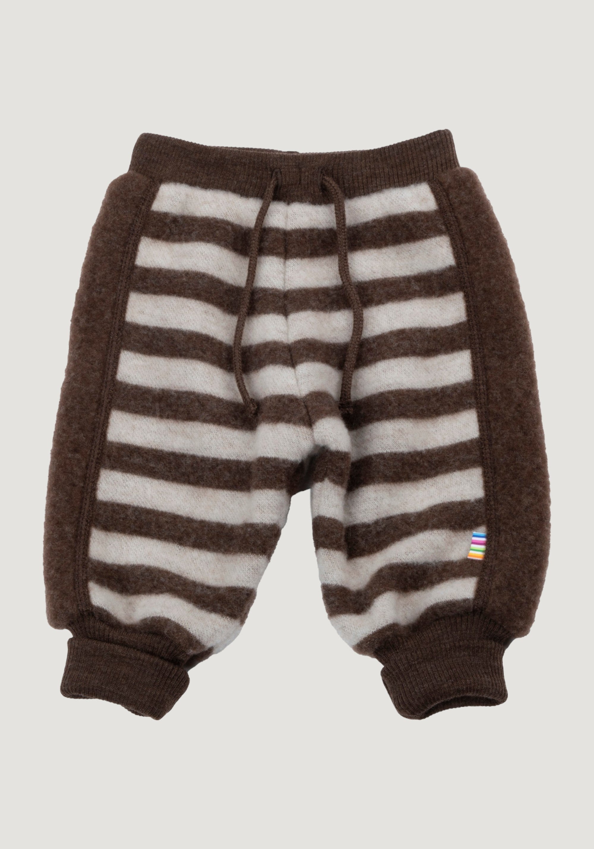 Pantaloni fleece din lână merinos - Soft Wool Brown Stripe Joha HipHip.ro