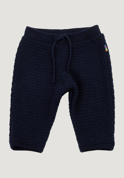 Pantaloni lână merinos - Bubble Knit Navy Joha HipHip.ro