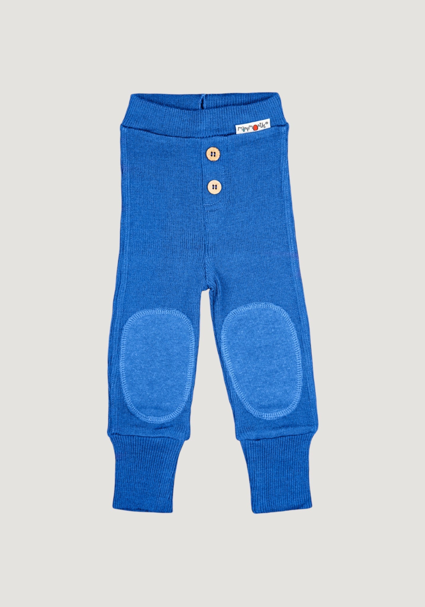 Pantaloni lână merinos - Joggers Classic Blue ManyMonths HipHip.ro