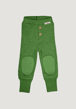 Pantaloni lână merinos - Joggers Forest Floor Green ManyMonths HipHip.ro