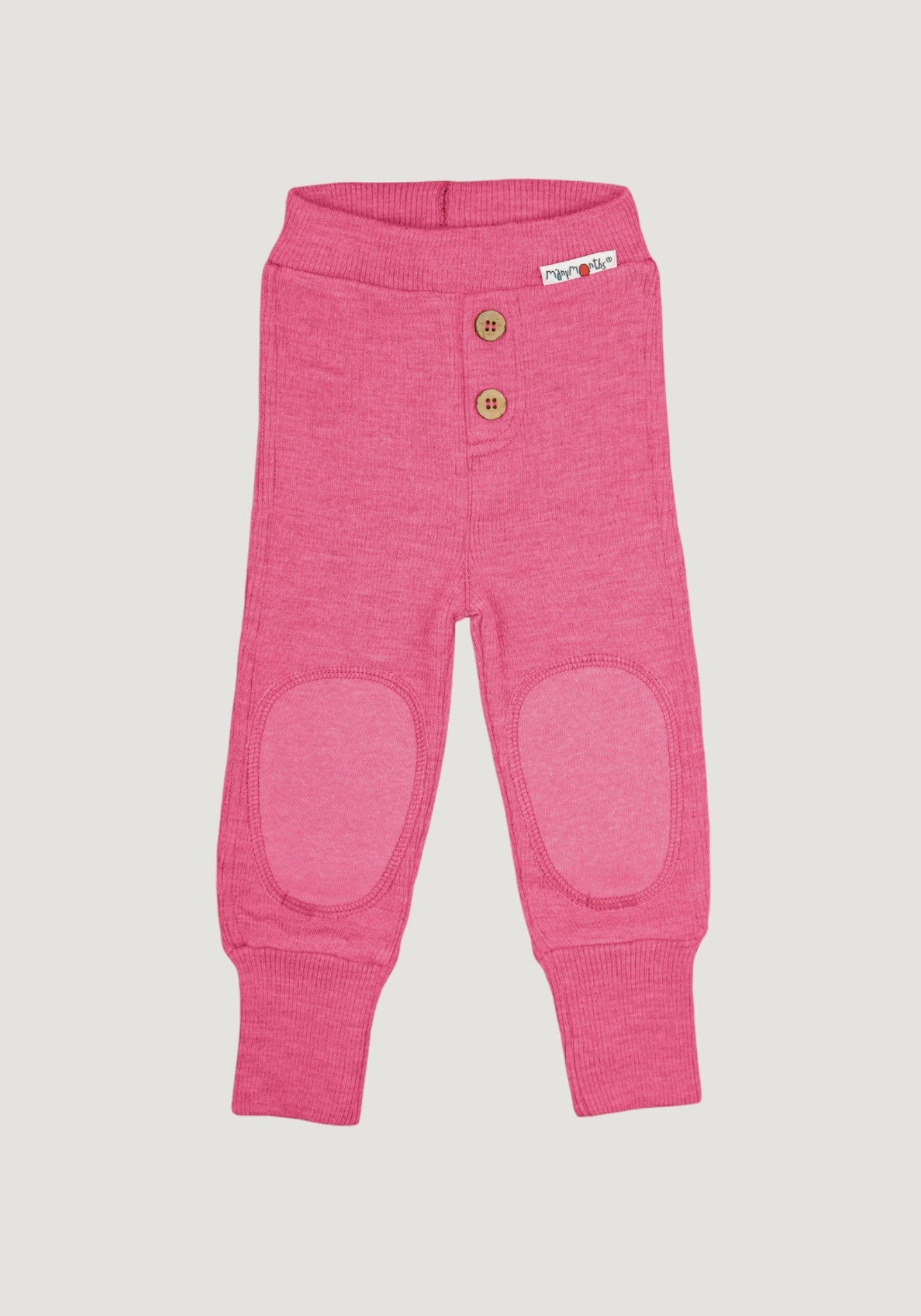 Pantaloni lână merinos - Joggers Pop Pink ManyMonths HipHip.ro