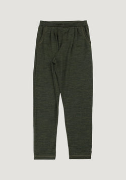 Pantaloni lână merinos - Single Wool Melange Moss Green