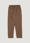 Pantaloni lână merinos - Single Wool Melange Warm Brown