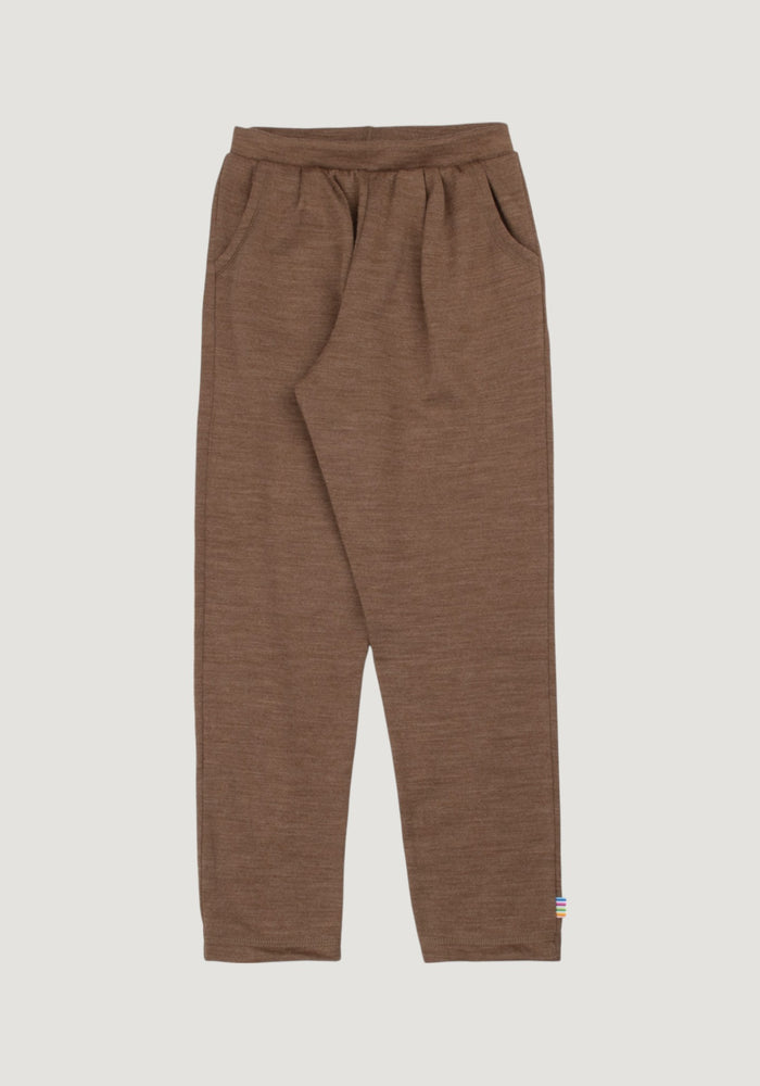 Pantaloni lână merinos - Single Wool Melange Warm Brown