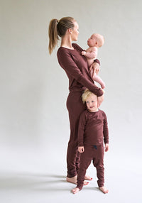 Pantaloni lână merinos super fină - 24/7 Chocolate Brown Default Title