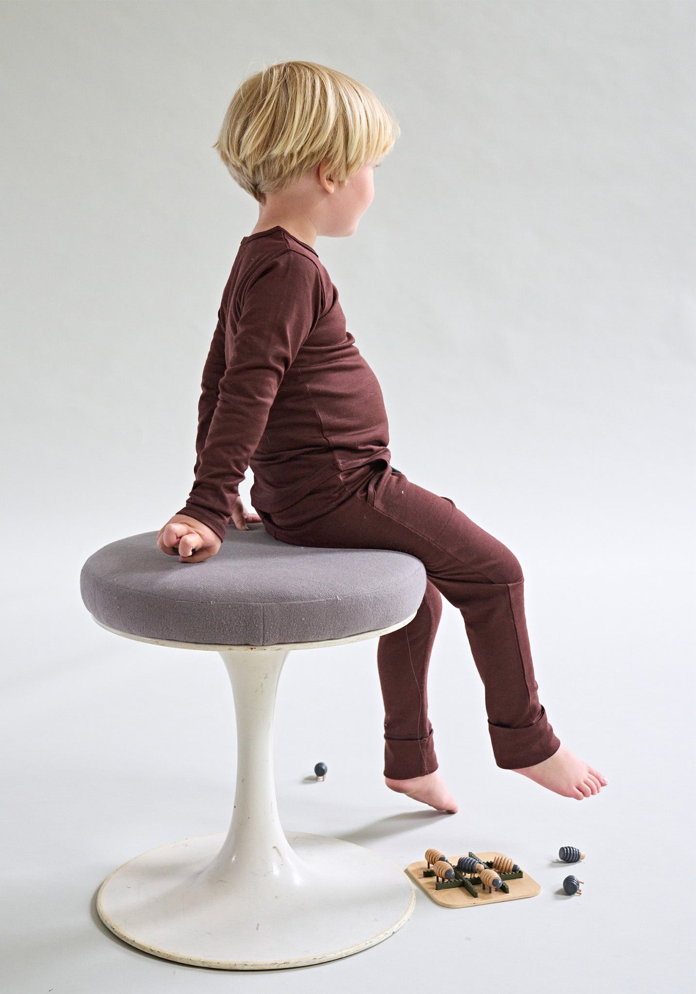 Pantaloni lână merinos super fină - 24/7 Chocolate Brown Default Title