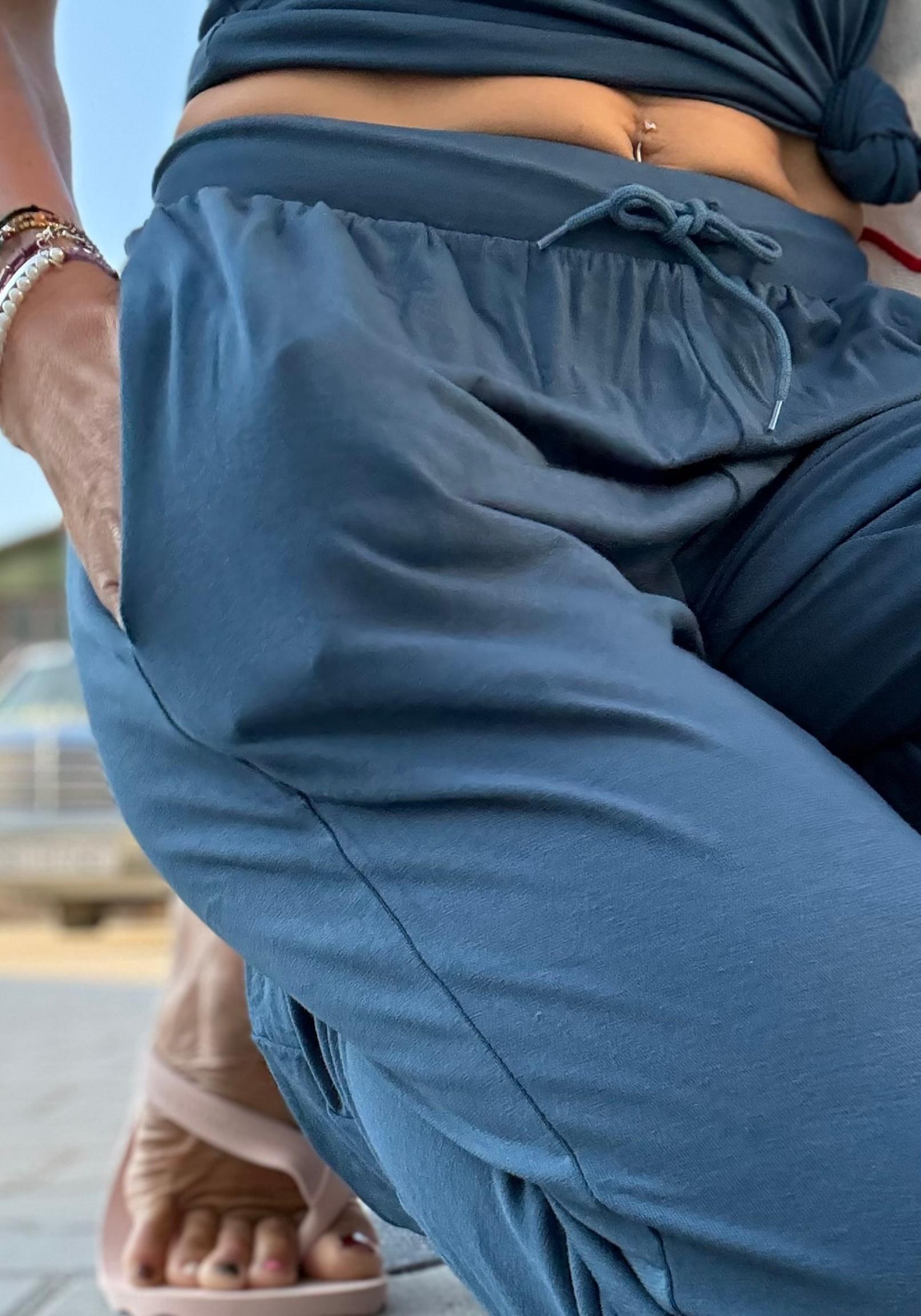 Pantaloni lounge din bambus - Luna Dark Blue