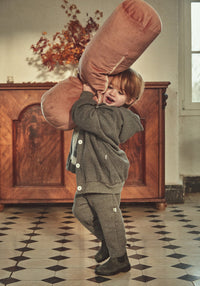 Pantaloni molton din bumbac - Scille Anthracite 3 ani