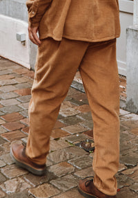 Pantaloni reiat femei din bumbac - Coquelicot Dull Gold