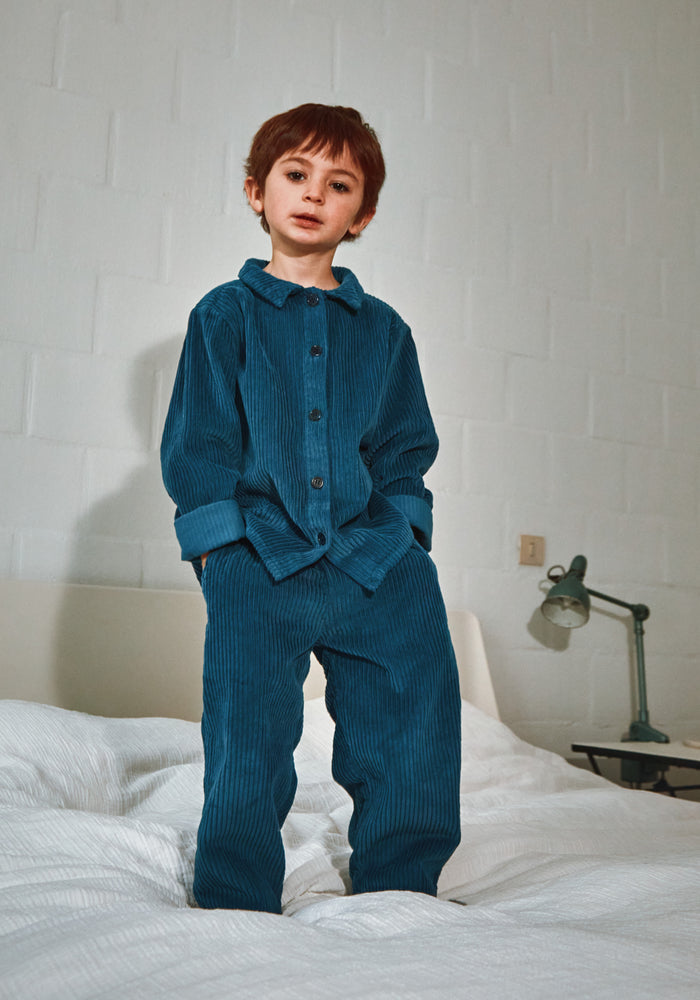 Pantaloni reiat din bumbac - Pomelos Dark Denim