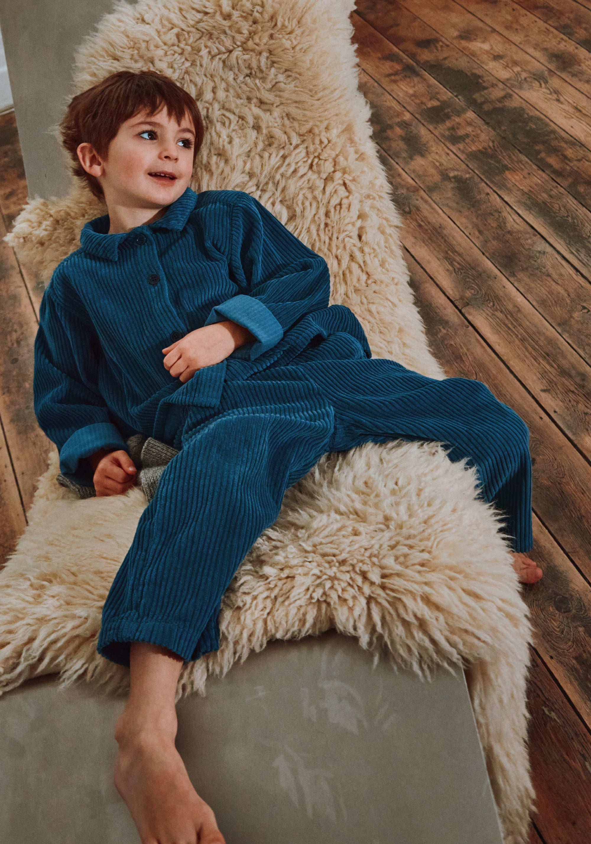 Pantaloni reiat din bumbac - Pomelos Dark Denim