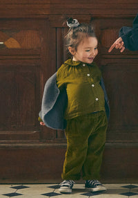 Pantaloni reiat din bumbac - Pomelos Fir Green 3 ani