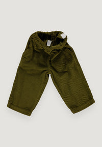 Pantaloni reiat din bumbac - Pomelos Fir Green 3 ani