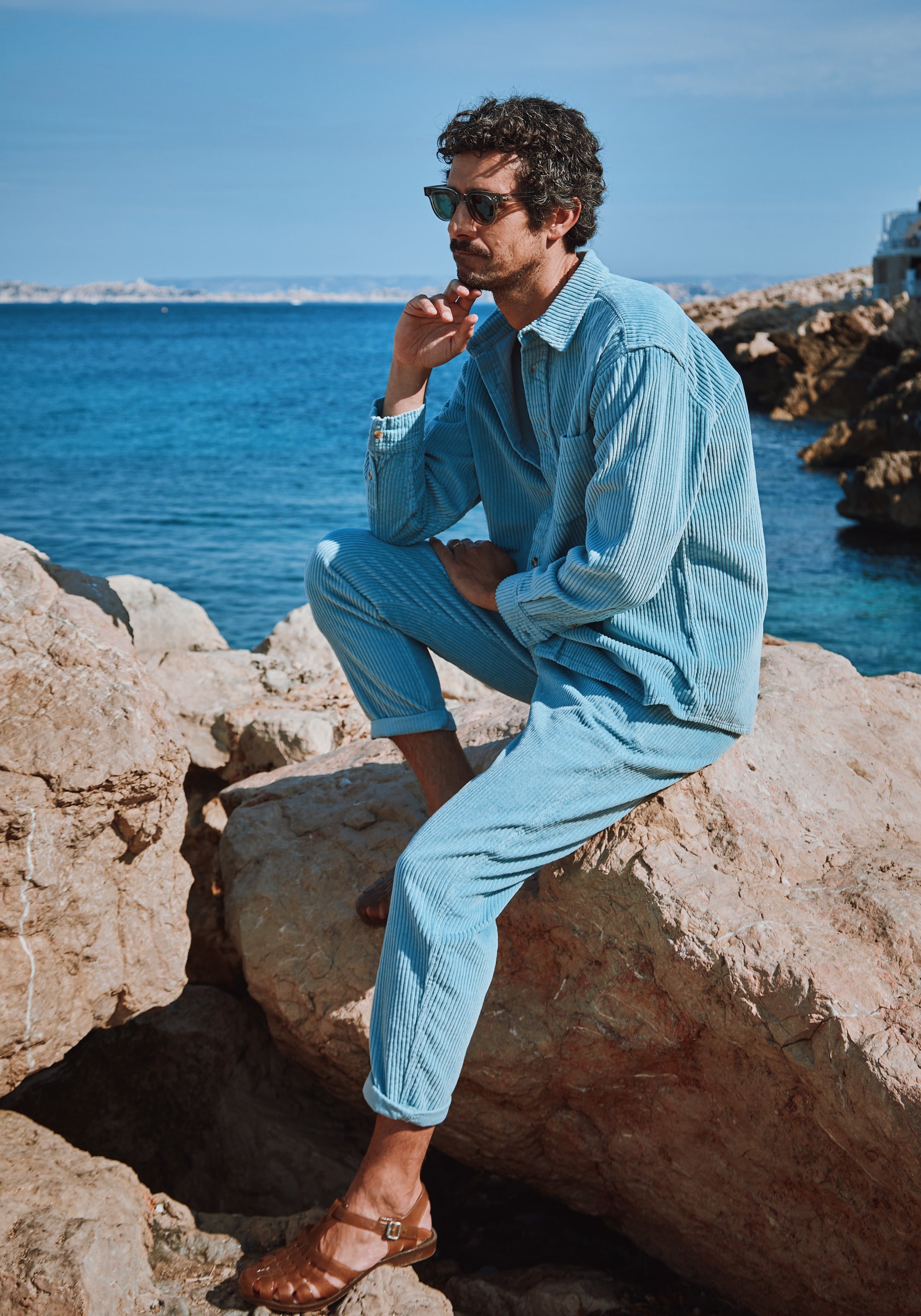 Pantaloni reiat unisex din bumbac - Coquelicot Arona