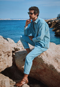 Pantaloni reiat unisex din bumbac - Coquelicot Arona