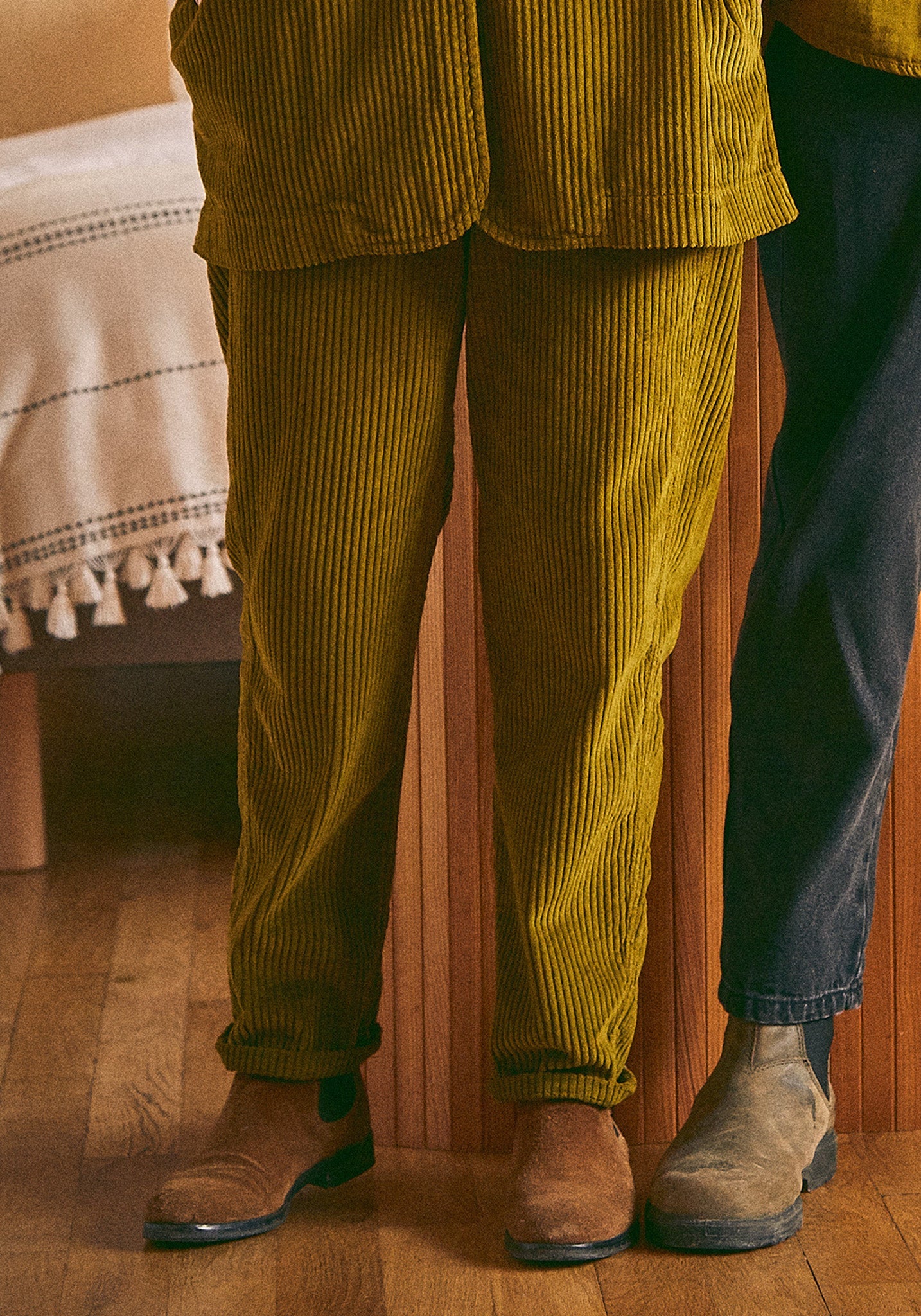 Pantaloni reiat unisex din bumbac - Coquelicot Fir Green XS