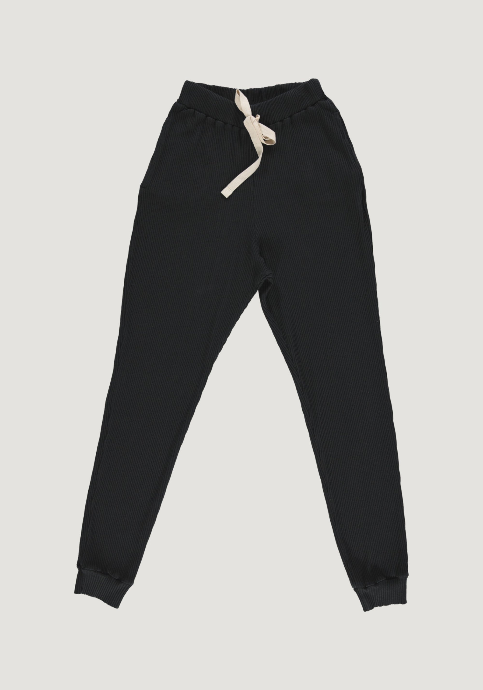 Pantaloni rib femei din bumbac - Ononis Pirate Black Poudre Organic HipHip.ro