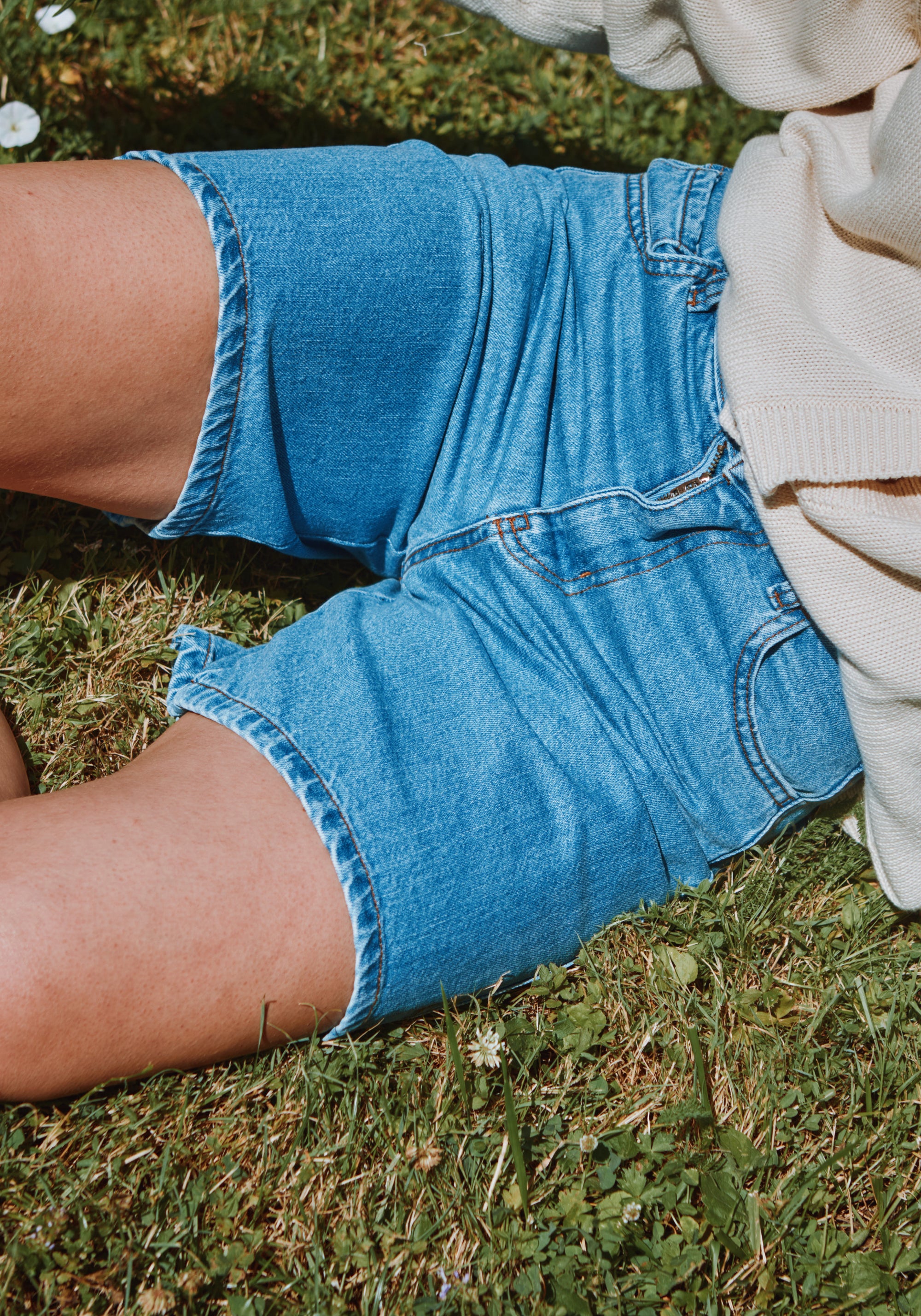 Pantaloni scurți din denim - Vetiver Blue