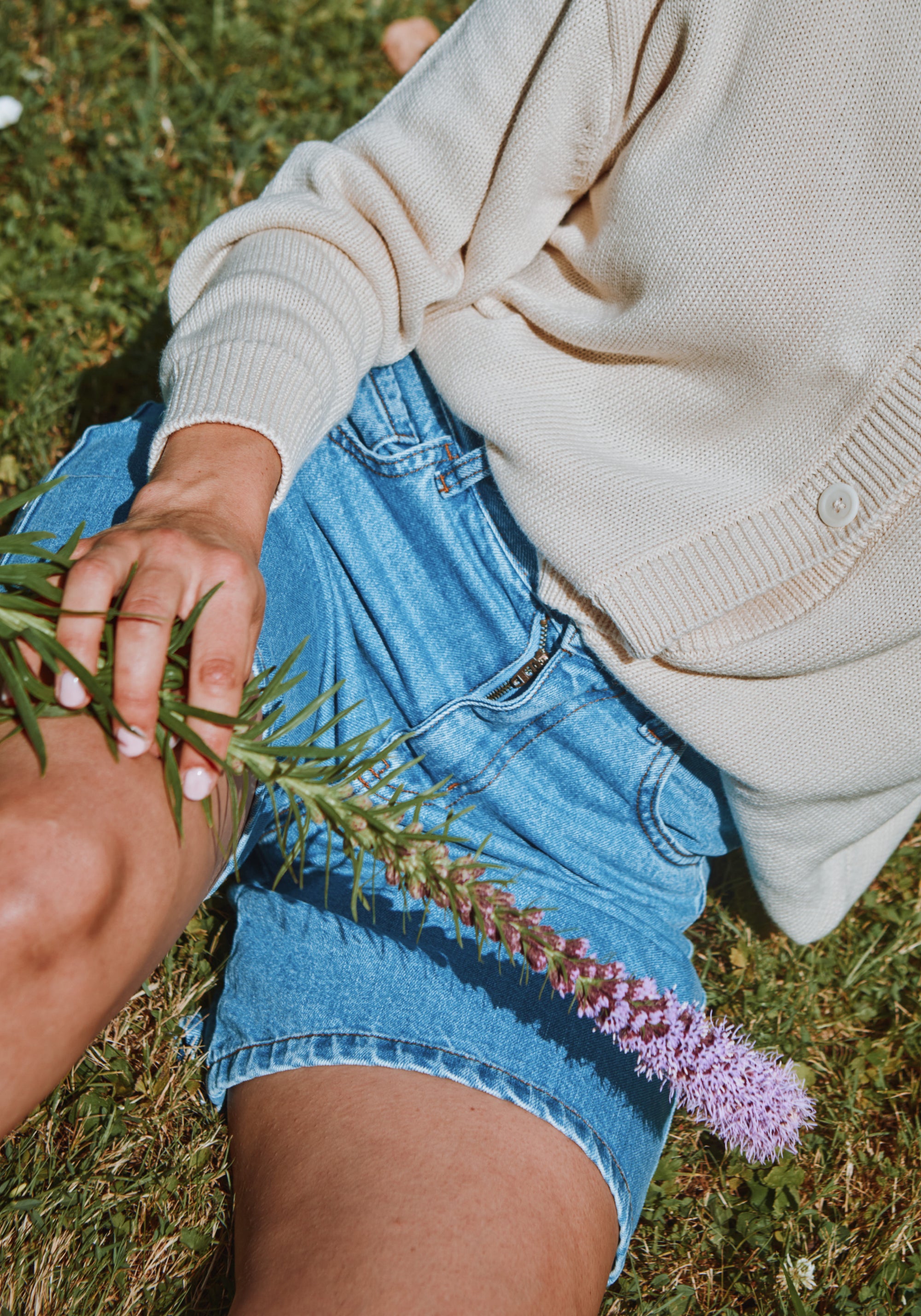 Pantaloni scurți din denim - Vetiver Blue