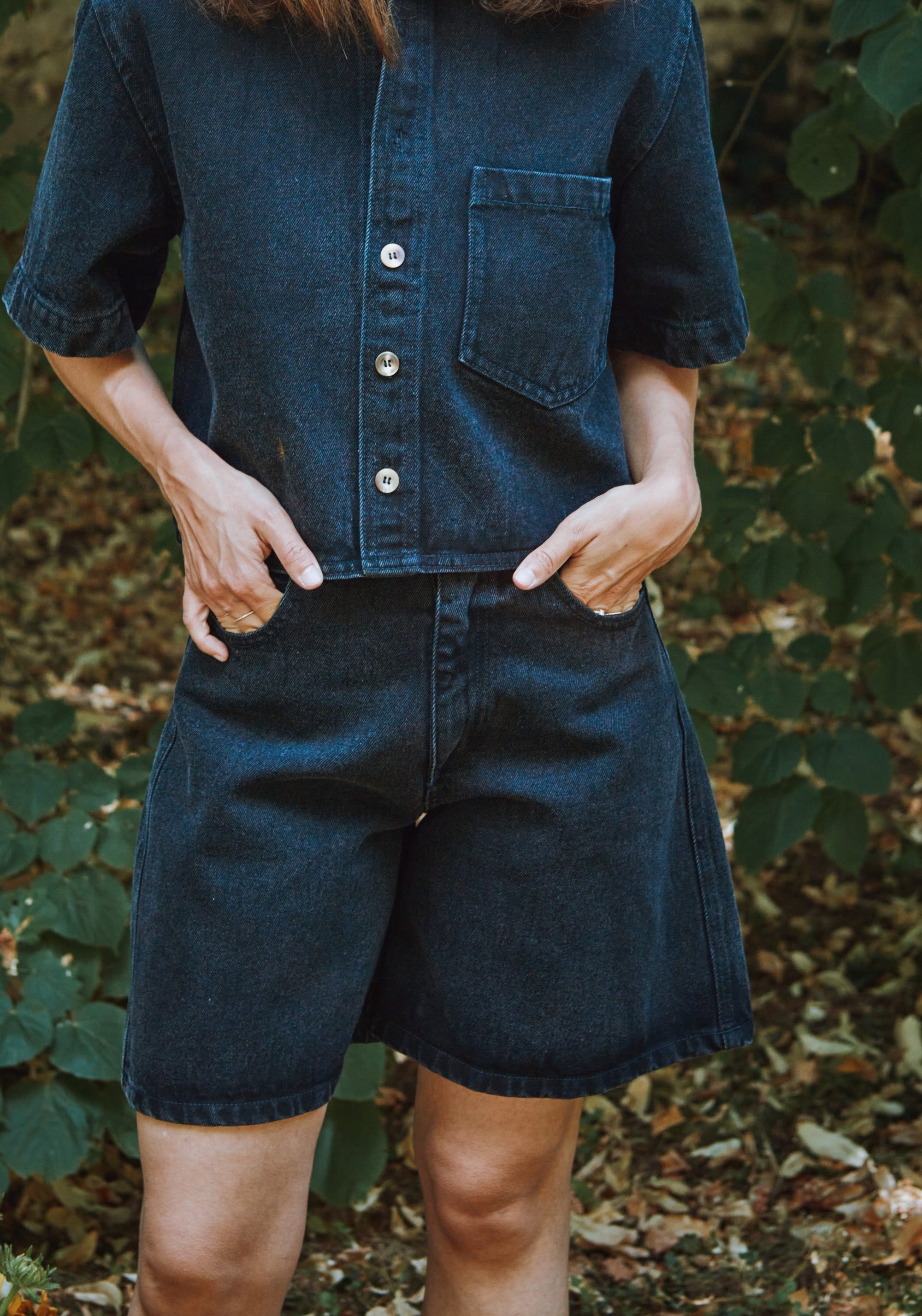 Pantaloni scurți din denim - Vetiver Black