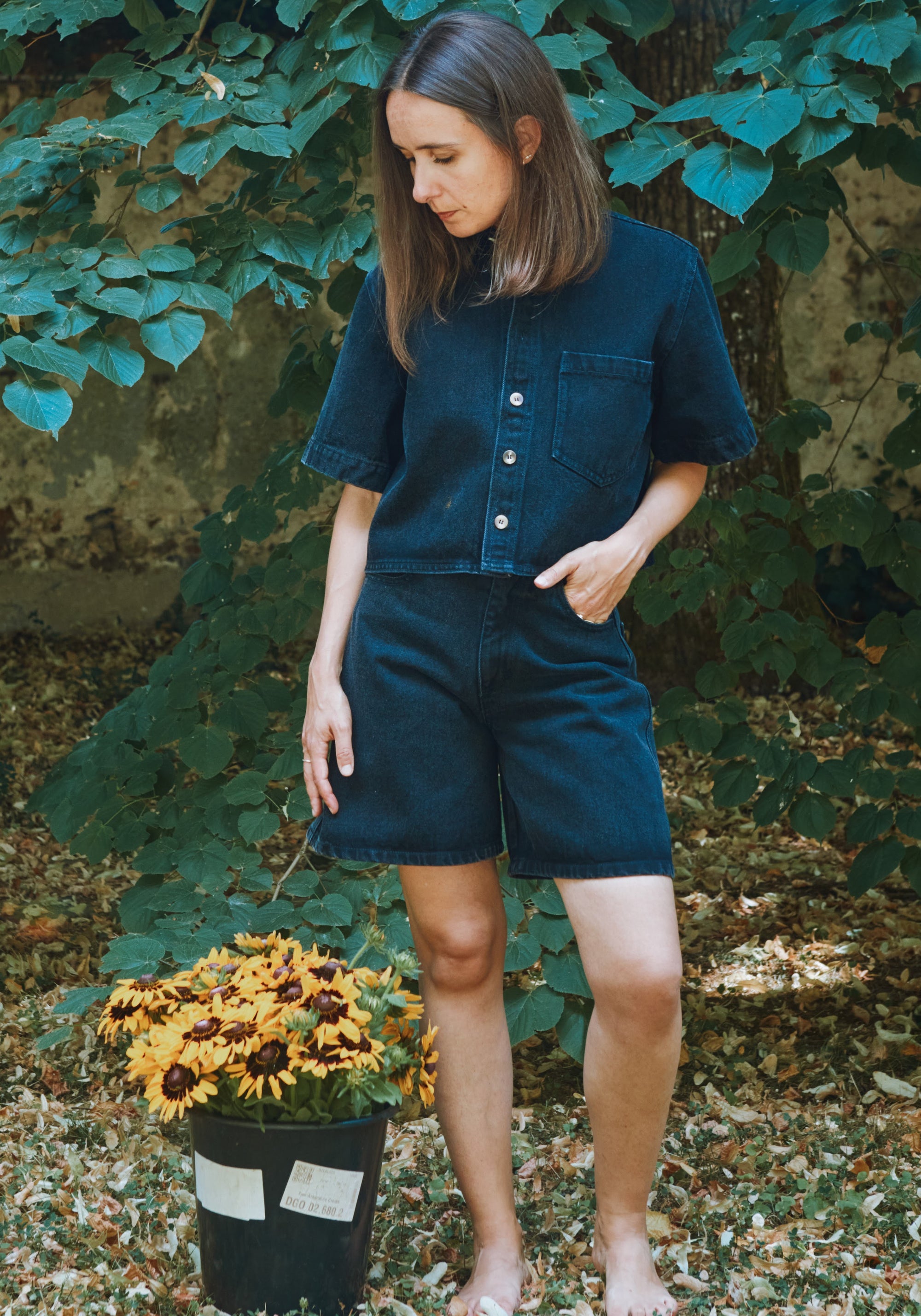 Pantaloni scurți din denim - Vetiver Black