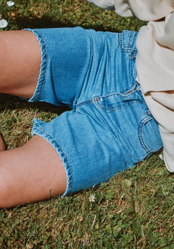 Pantaloni scurți din denim - Vetiver Blue