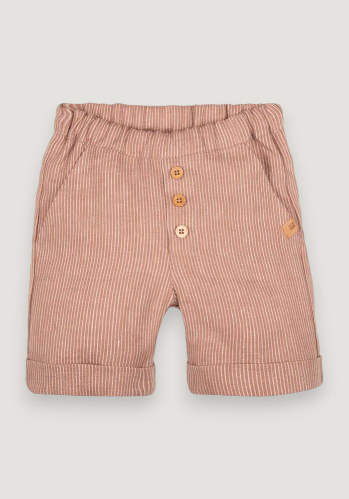 Pantaloni scurți din in - Mocha Brown
