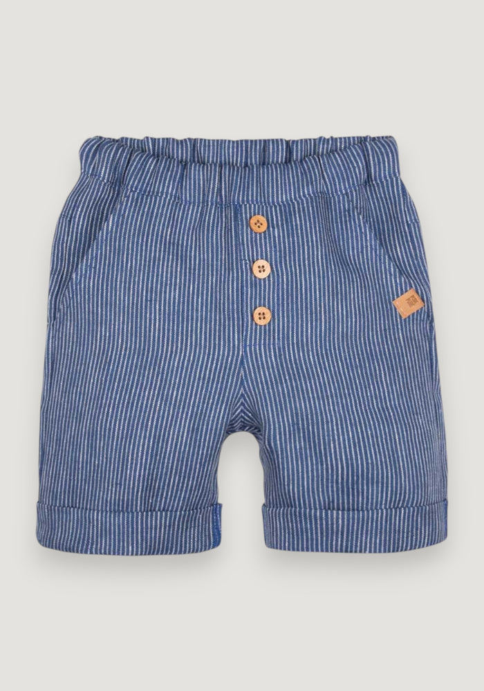 Pantaloni scurți din in - Navy