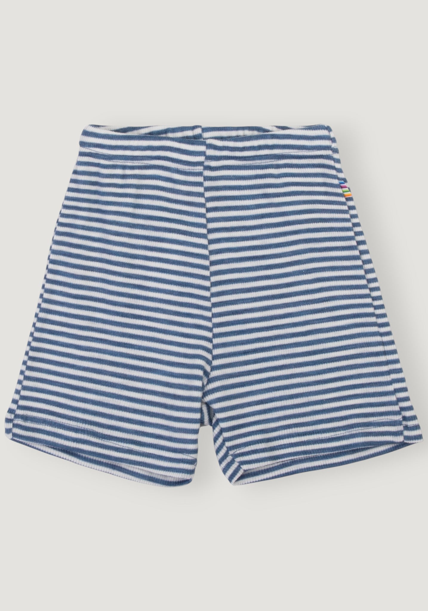 Pantaloni scurți din lână merinos și mătase - Stripe Blue