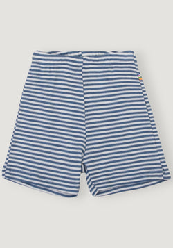 Pantaloni scurți din lână merinos și mătase - Stripe Blue
