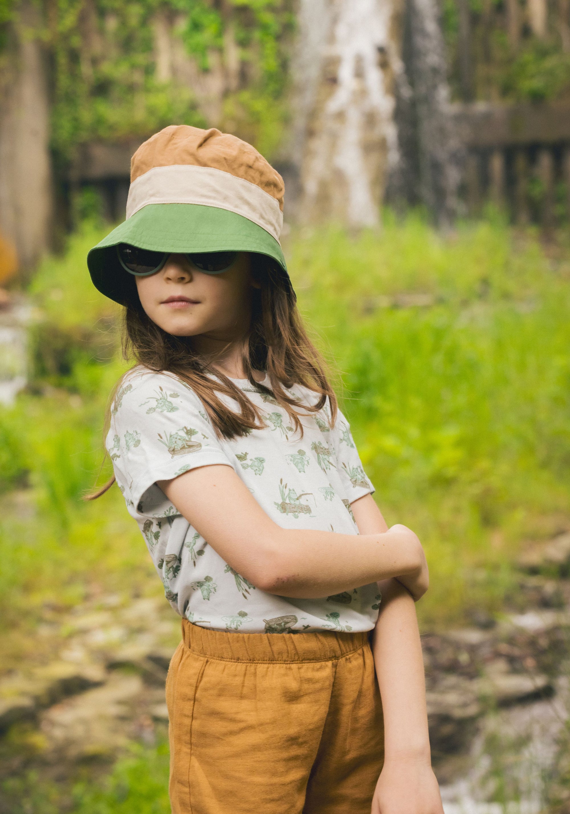 Pantaloni scurți din muselină dublă de bumbac - Gui Bone Brown