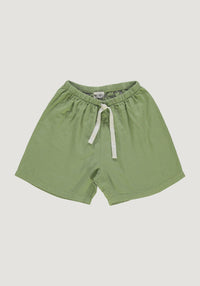 Pantaloni scurți femei din muselină dublă de bumbac - Hortensia Turtle Green