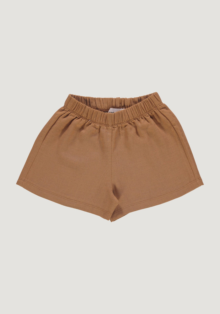 Pantaloni scurți muselină dublă din bumbac - Gui Bone Brown