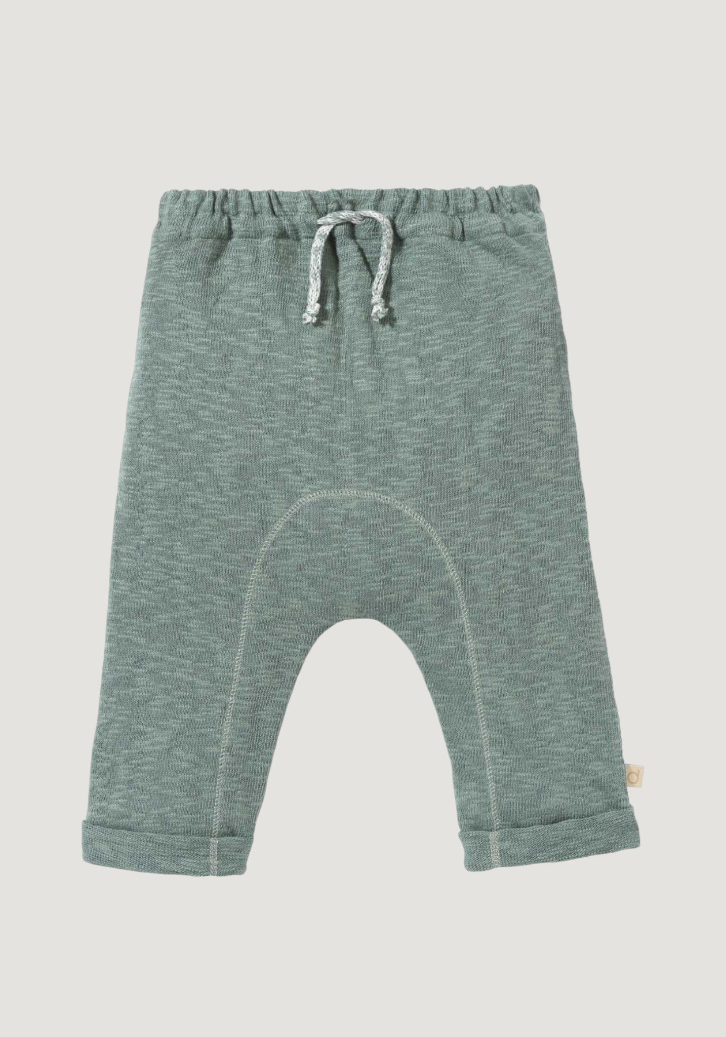 Pantaloni tricotați din bumbac și in - Jade