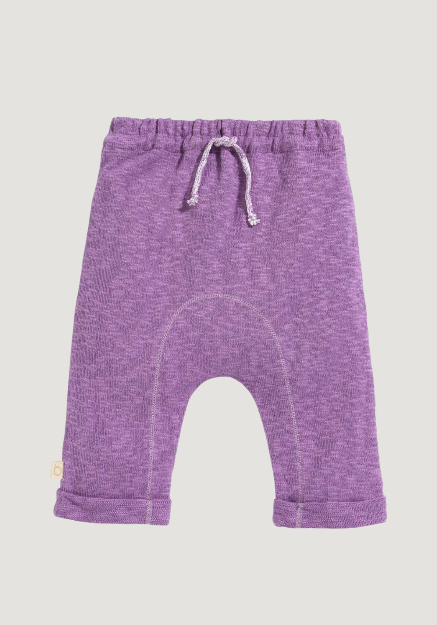 Pantaloni tricotați din bumbac și in - Lilac