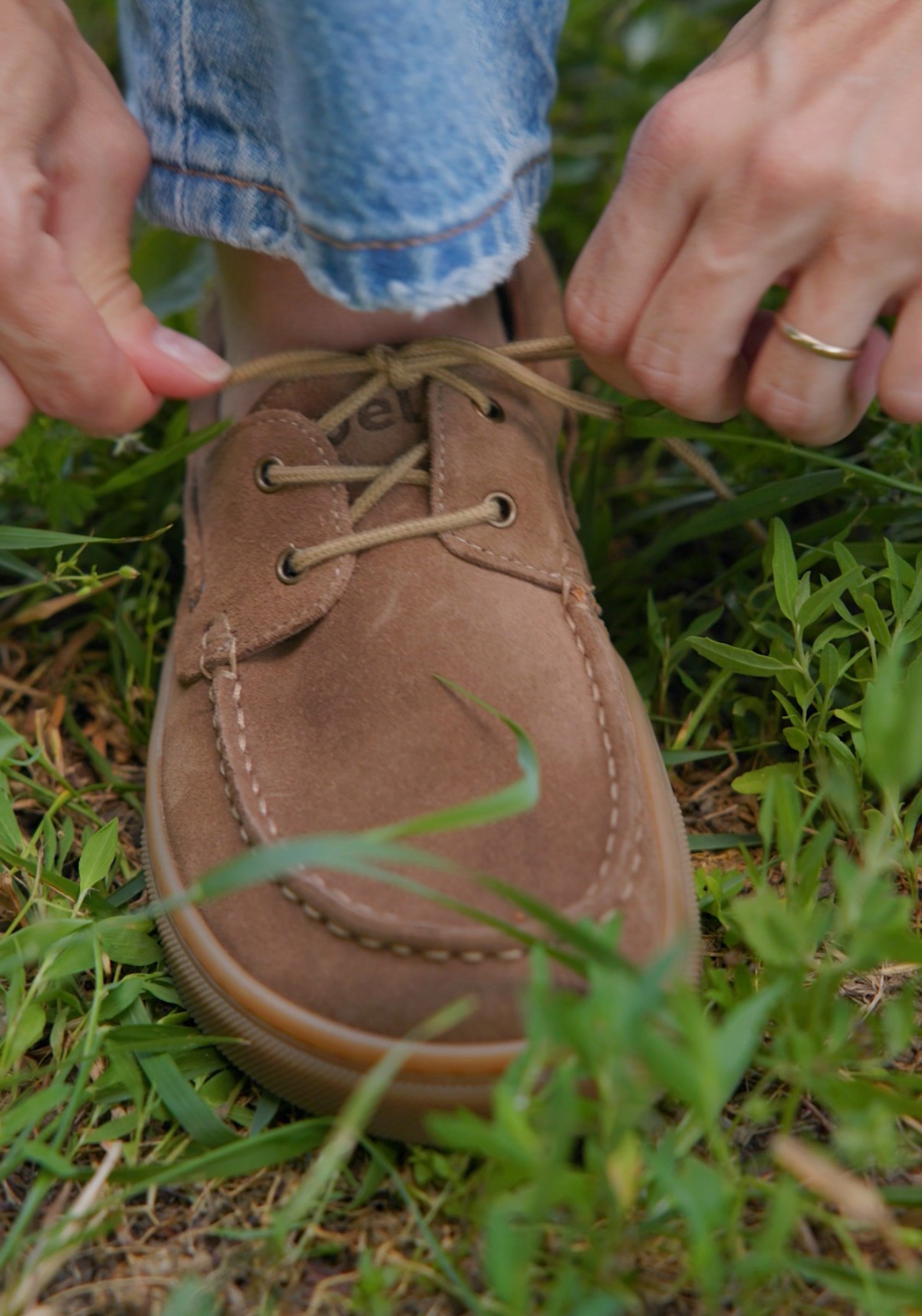 Pantofi Barefoot din piele întoarsă - Hivera Taupe