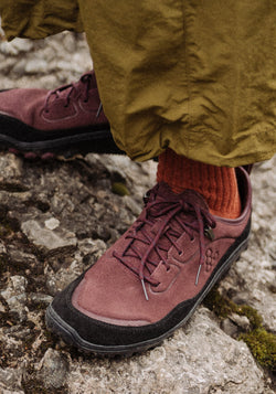 Pantofi drumeție Barefoot din piele întoarsă - Tracker Leather AT Low II Women Fig