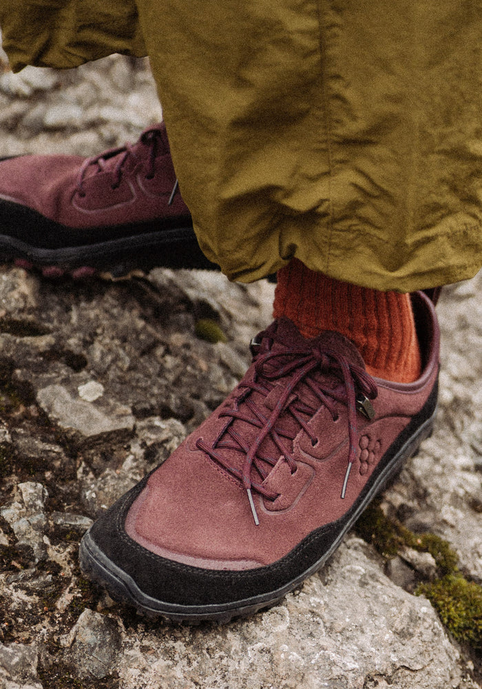 Pantofi drumeție Barefoot din piele întoarsă - Tracker Leather AT Low II Women Fig